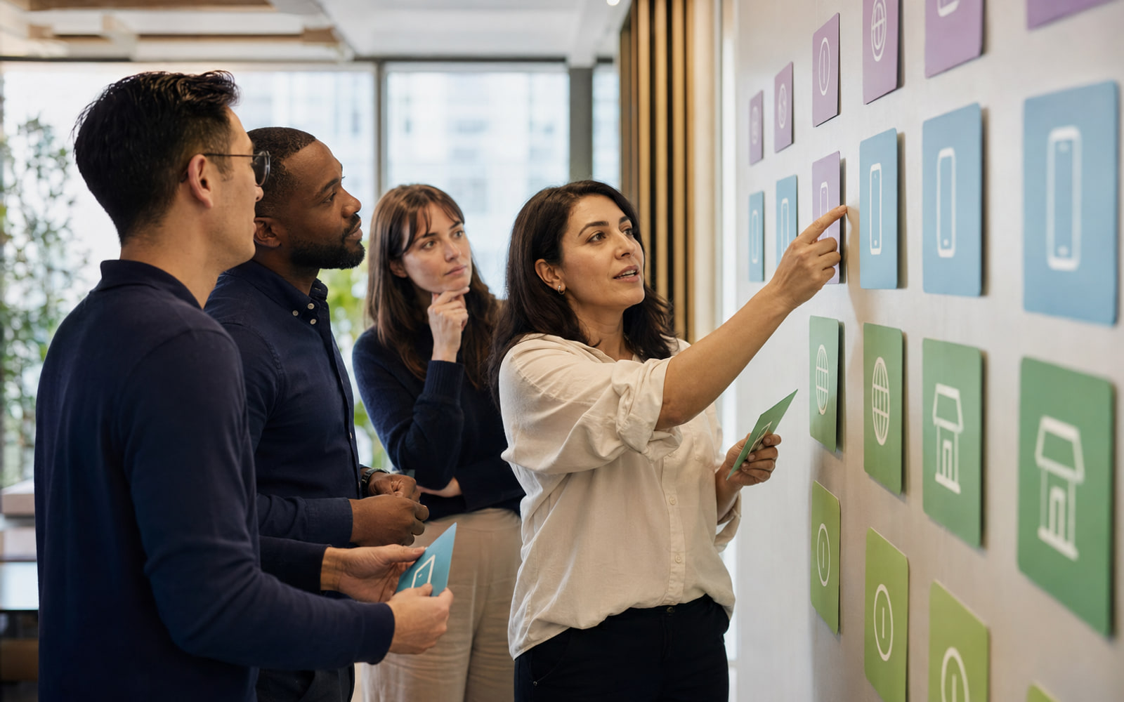 Support team planning a channel rollout at a whiteboard